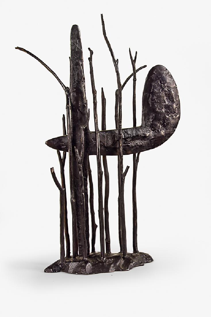 Paul Dibble: Flight in Sticks cast bronze signed and dated 2006 750 x 540 x 130mm