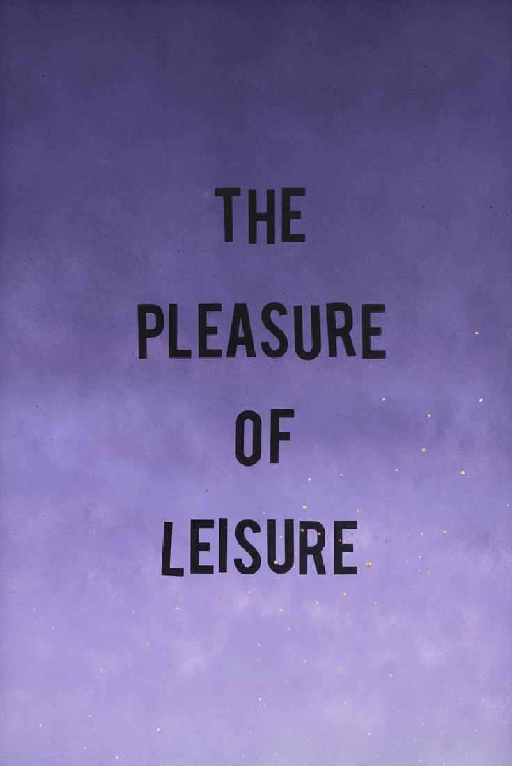 Martin Basher: The Pleasure of Leisure silkscreen print with applied gold pigment title inscribed on the plate 690 x 490mm