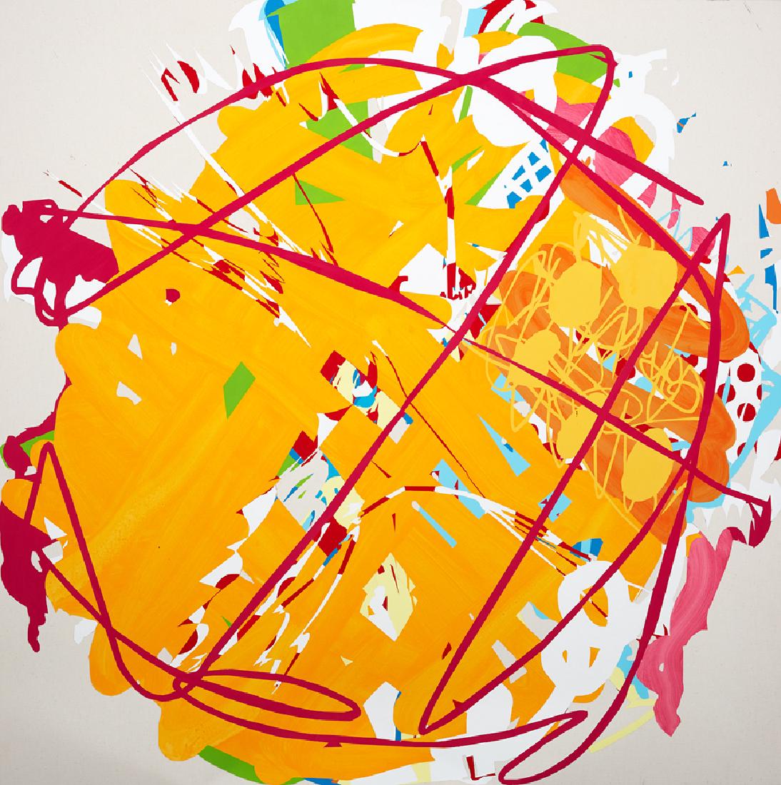 Andre Hemer: Paint Ball Stick-up oil on canvas title inscribed, signed and dated '08 verso 1000 x 1000mm Provenance: ARTXPTZE Group Collection. Purchased from Vavasour Godkin Gallery, Auckland in June 2008.