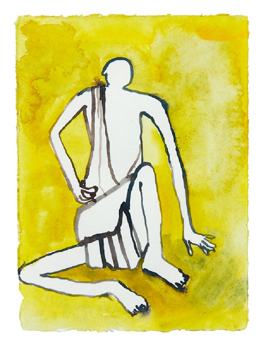 Francis Upritchard: Figure gouache on paper signed and dated 2006 verso 150 x 100mm Provenance: Acquired from Kate MacGarry at Freize Art Fair, London, 2010
