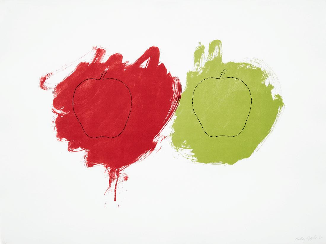 Billy Apple: Cut offset lithography on T.H. Saunders paper, 14/25 signed and dated '64 580 x 775mm Note: Pop Art trumps Abstract Expressionism in Cut. The artist invites you to cut along the dotted line that runs