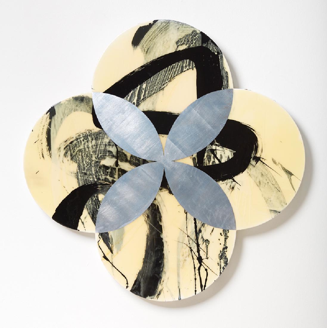 Max Gimblett: Max Gimblett Hewn from that Same Stone mixed media on quatrefoil shaped canvas title inscribed, signed and dated 2009 1015 x 1015mm