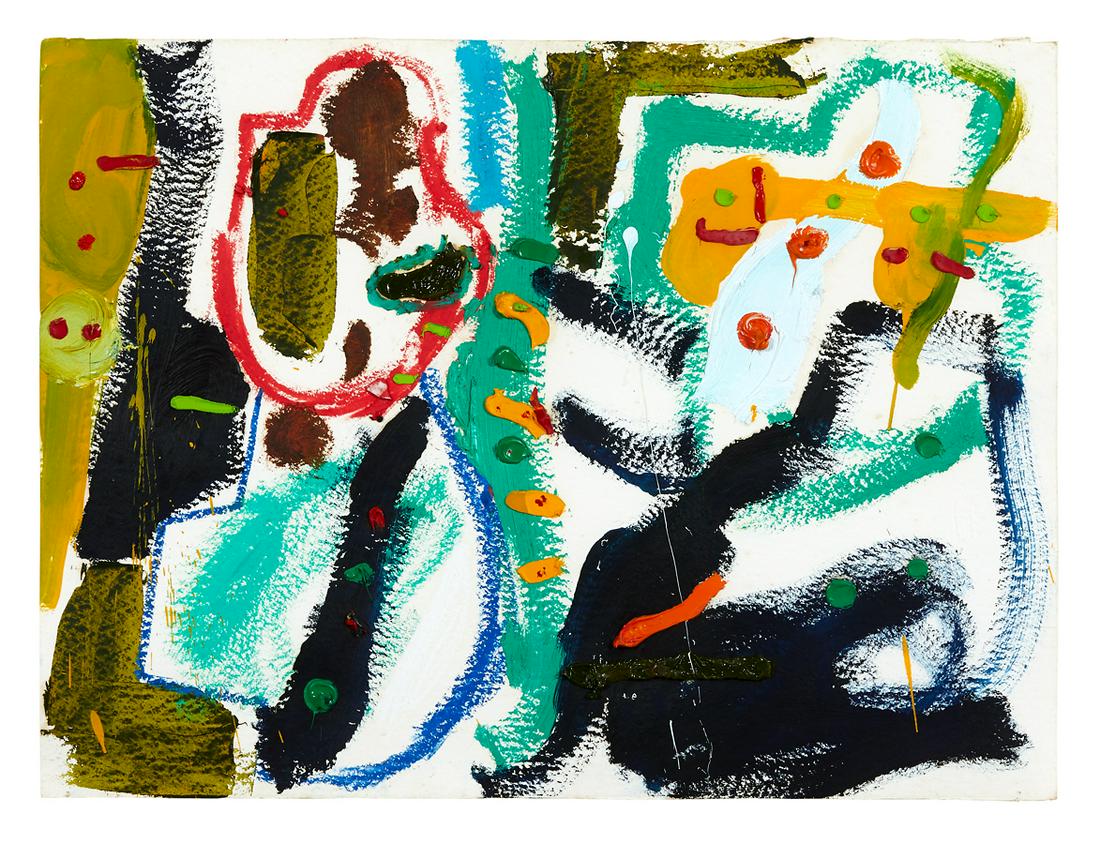 Julian Dashper: Julian Dashper Untitled oil, pastel and watercolour on recycled paper signed and dated 1980 verso 555 x 745mm Provenance Private collection, Auckland. Purchased from Peter McLeavey Gallery, Wellington