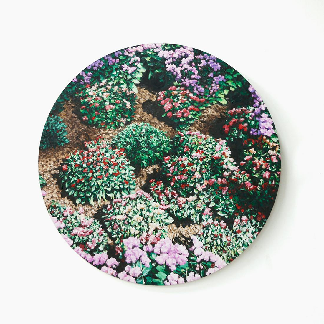 Karl Maughan: Karl Maughan Untitled oil on board signed and dated 17/2/90 verso 1500mm: diameter Provenance Private collection, Auckland. Acquired from the artist in 1991.