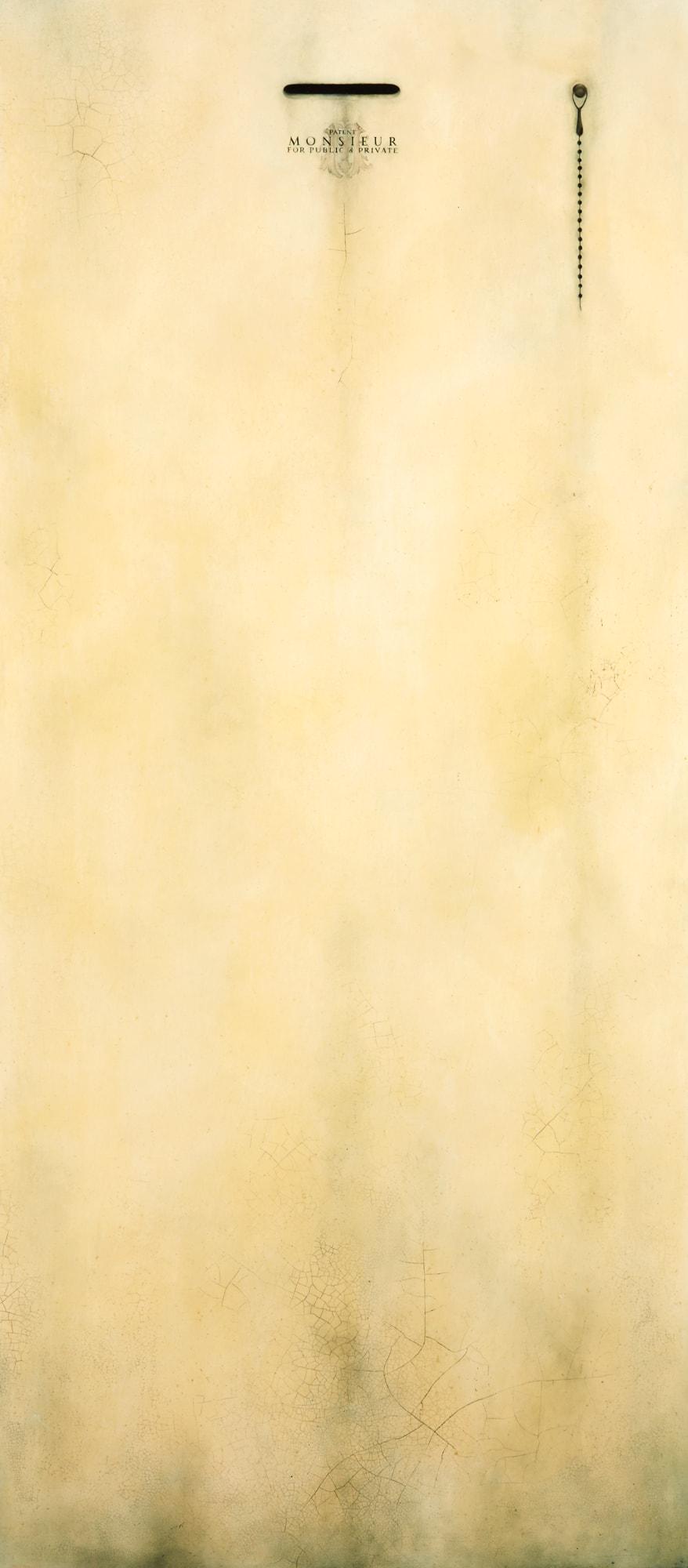 Heather Straka: Heather Straka Patent Monsieur oil on linen laid onto board title inscribed, signed and dated 1999 verso 1205 x 542mm