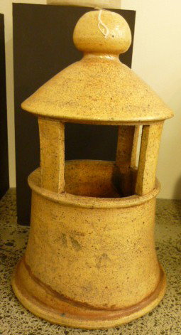 Glenburn Avondale Pottery stoneware chimney pot: In a lantern form, H. 480mm