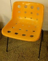 Three Robin Day designed Zip Industry side chairs: With yellow plastic seats