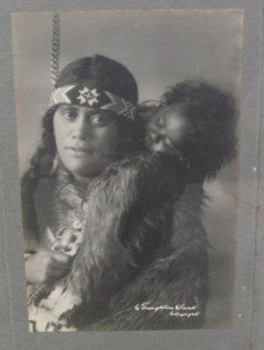 C Troughton Clark: Maori Woman and Child gelatin silver photograph