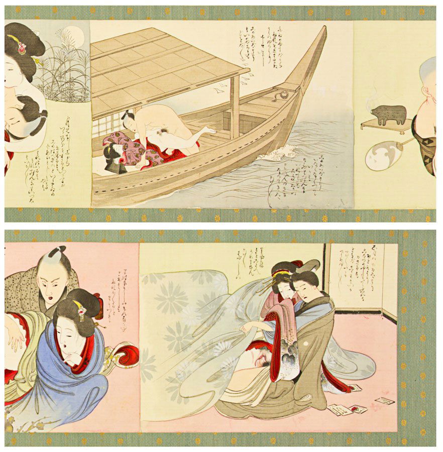 Japanese shunga scroll (pillow book)