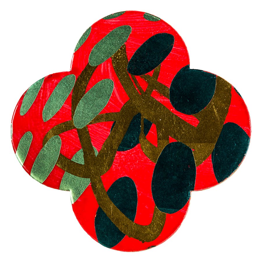 Max Gimblett: Antelope gesso, epoxy, acrylic and vinyl polymers title inscribed, signed and dated 2010 verso 380 x 380mm