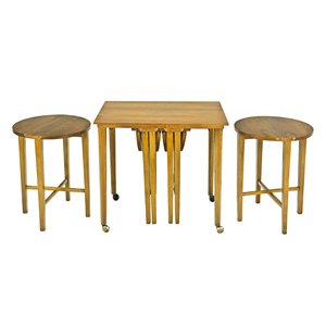 A Danish coffee table: together with three teak satellite tables