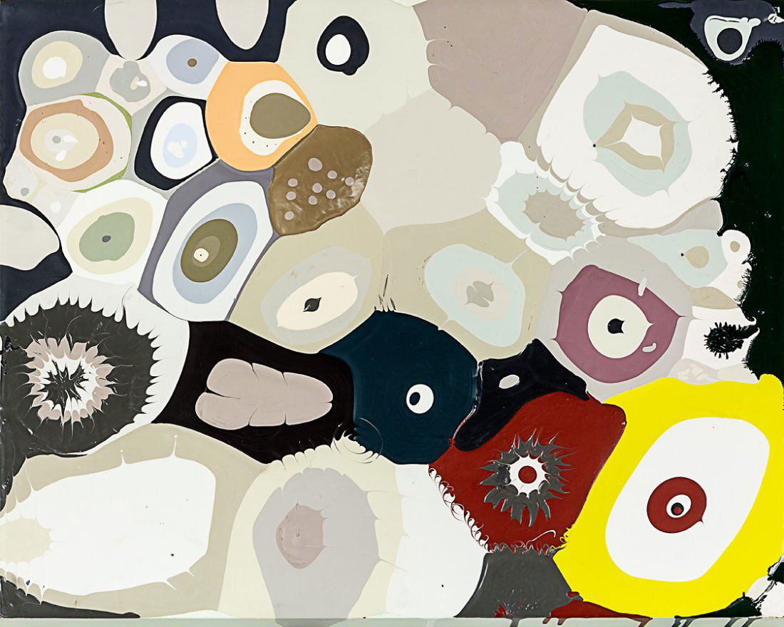 Seung Yul Oh: In Field enamel on board 440 x 550mm Provenance: Purchased from Starkwhite, Auckland in October 2005.