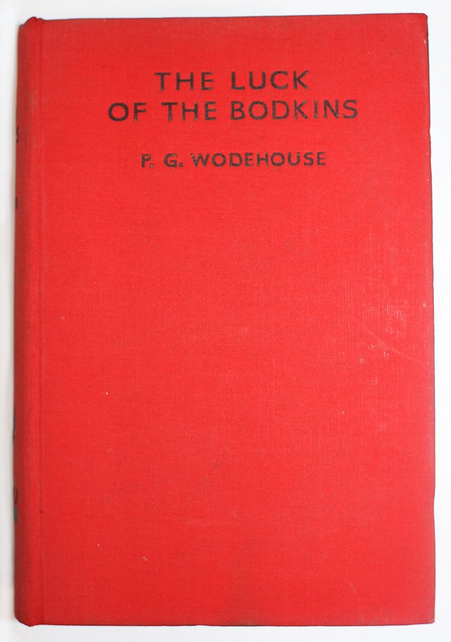 WODEHOUSE, P.G., The Luck of the Bodkins: Ln: Herbert Jenkins, 1st printing 1935. Light sprinkle of foxing on fore edge, 19cms, bound in original red cloth with black titles. VG copy.