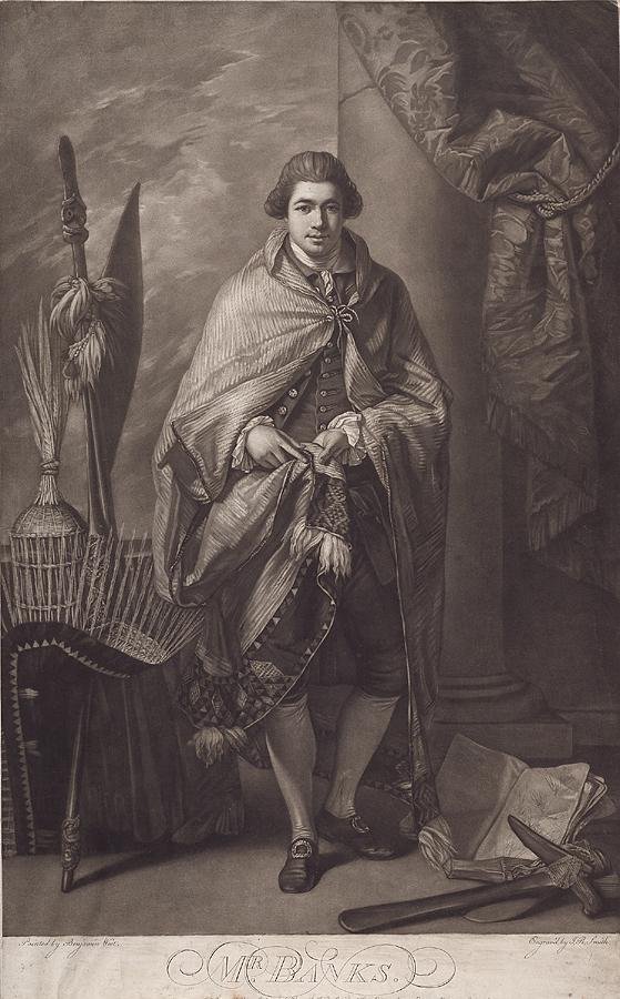 WEST, BENJAMIN, Mr Banks, after Benjamin West: Mezzotint, first state [of three], engraved by J.R Smith, a very good impression with a proprietary watermark. Published by S. Hooper, 25 Ludgate Hill, and J.E. Smith, 4 Exeter Court, Exeter Change, L