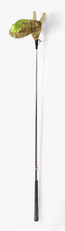 Francis Upritchard: Untitled mixed media and acrylic paint mounted to found golf club, circa 2004 1210 x 230 x 105mm Provenance: Private collection, Australia. Purchased from Ivan Anthony Gallery, Auckland in 2004.