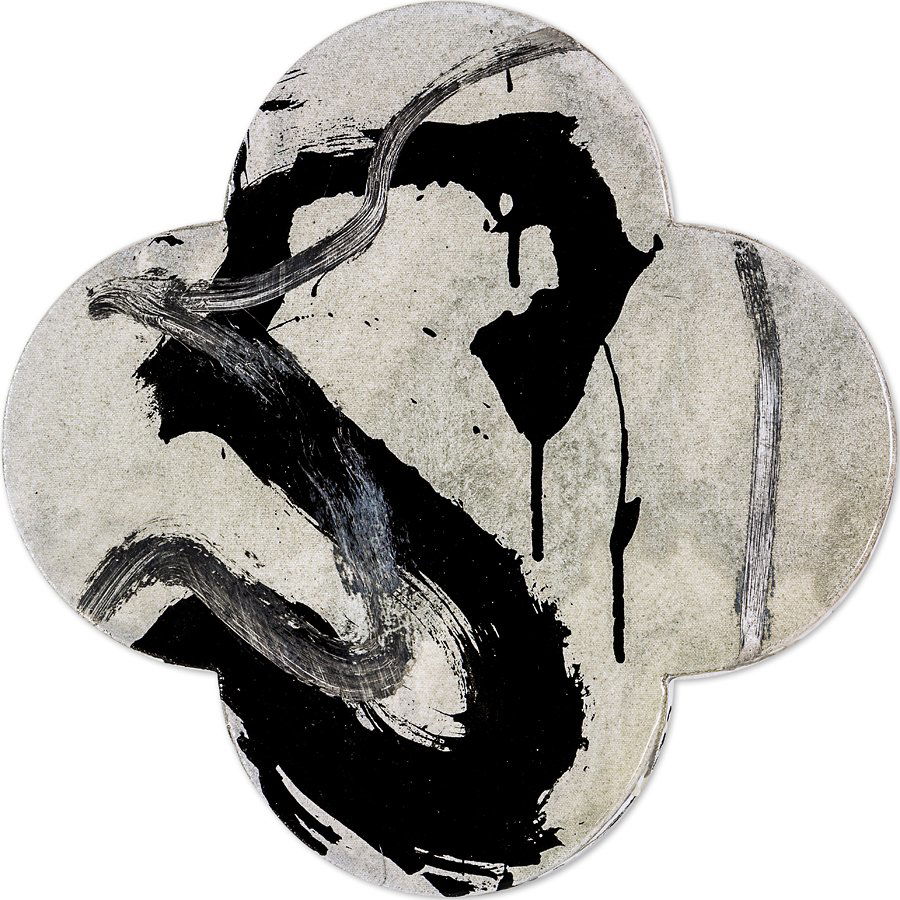 Max Gimblett: Chinese Guest title inscribed, signed and dated 2008 verso gesso, acrylic and vinyl polymers and palladium on shaped board 381mm: diameter Provenance: The Collection of the ARTBUY Buying Group, Welli