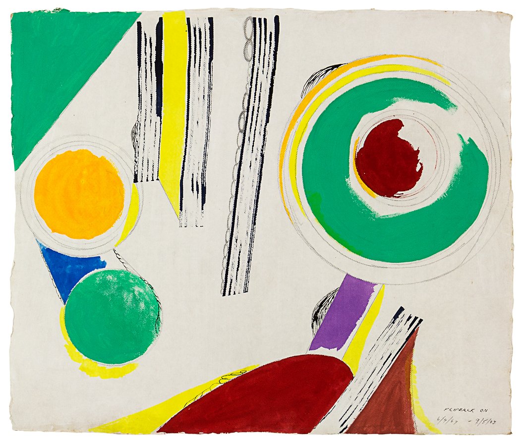 Julian Dashper: Flipback On acrylic on hand-made paper title inscribed and dated 6/4/89 - 9/5/89 615 x 715mm Provenance: The Collection of the ARTBUY Buying Group, Wellington.