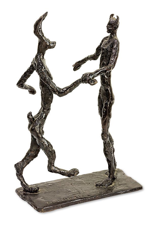 Paul Dibble: Devil Dancing with Hare cast bronze, 8/13 signed 360 x 230 x 105mm Provenance: The Collection of the ARTBUY Buying Group, Wellington.