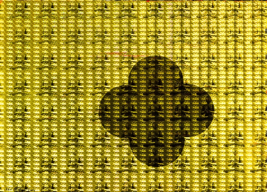 Max Gimblett: Hoop Scotch unique screenprint signed and dated 2008 570 x 763mm Provenance: Purchased from the Catchment Gallery, Nelson in October 2008. From the Whakairo Collection.