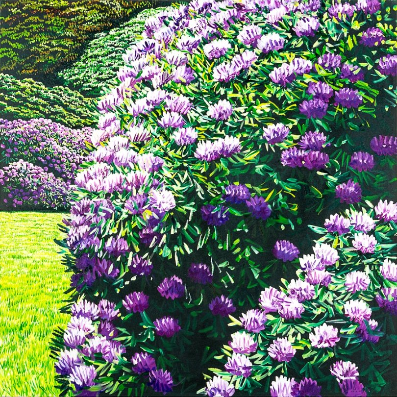 Karl Maughan: Avonside oil on canvas title inscribed, signed and dated â€™06 verso 1012 x 1012mm Provenance: Private collection, Auckland.