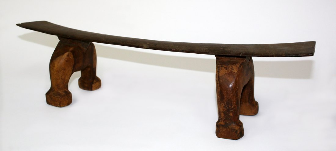 Tongan carved hardwood headrest (1 of 1)