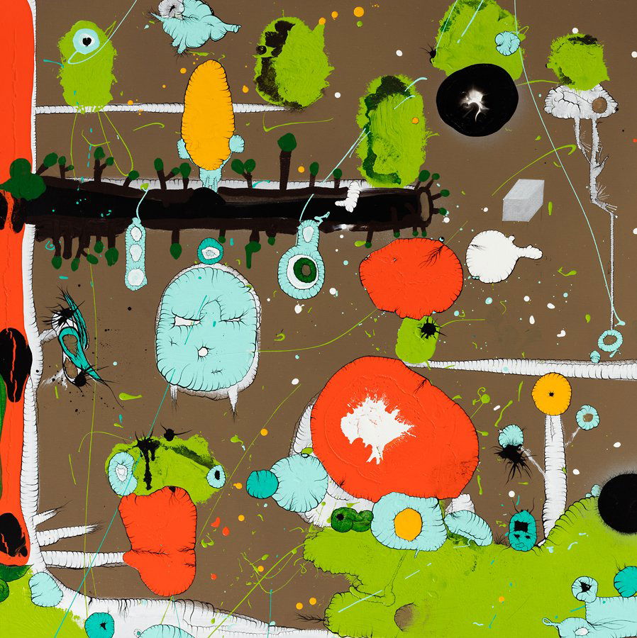 Seung Yul Oh: Ssyang Bbong acrylic on canvas, 2007 910 x 910mm Provenance: Purchased from Starkwhite, Auckland in 2007.