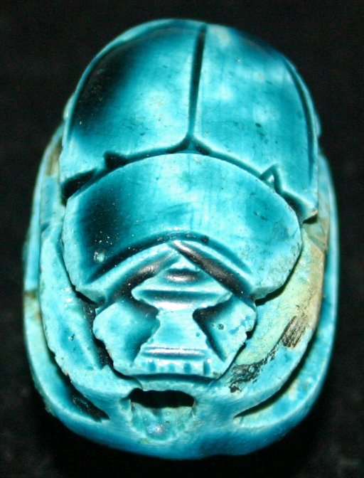 Sterling Silver Scarab Faience Ring.: Sterling Silver Scarab Faience Ring.