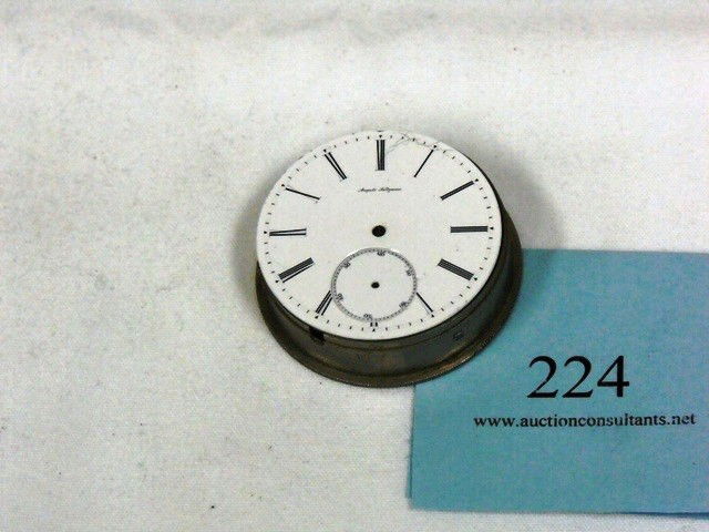 AUGUSTO STALZMANN MOVEMENT, SN: 23240, CRYSTAL BAC: AUGUSTO STALZMANN MOVEMENT, SN: 23240, CRYSTAL BACK, SECONDS SUBSIDIARY, (NO HANDS), OMAN NUMERALS, WHITE FACE