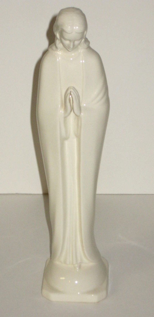 Full Bee Hummel #45/0: Madonna without Halo, in white porcelain, TMK 2, 11" ht. Condition: good with no damage.