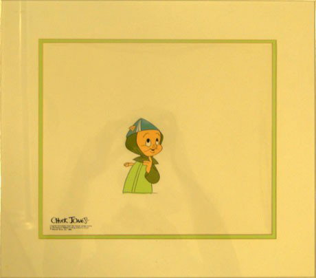 CHUCK JONES WARNER BROTHERS PORKY PIG CELL: CHUCK JONES WARNER BROTHERS PORKY PIG CEL Original Cel from the Movie Conneticut Rabbet in King Arthurs Court Warner Brothers 1980 Chuck Jones Porkey Pig cel with Certificate Measures 12 Inches Wide b