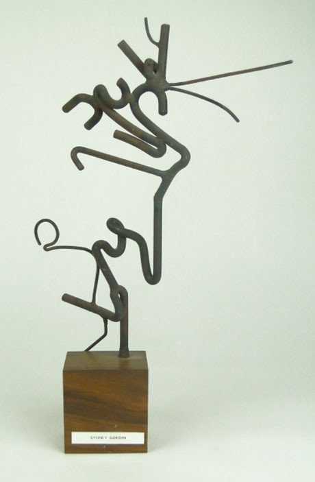 SIDNEY GORDIN AMERICAN IMPRESSIONISM SCULPTOR: SIDNEY GORDIN AMERICAN IMPRESSIONISM SCULPTOR Approximately 13 Inches Tall Plus 3 Inches Base Wooden Base signed on base & on the figure "SG 12.10.1957" Sidney Gordin came of age as an artist in New Y