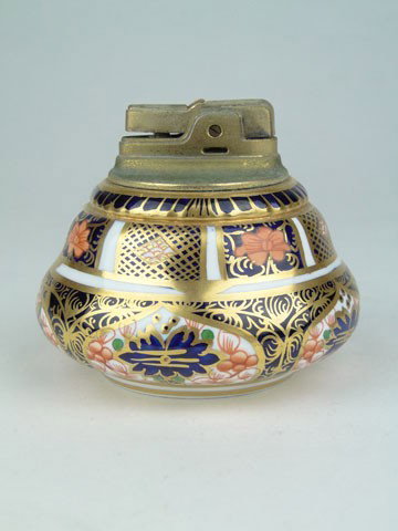 ROYAL CROWN DERBY RONSON LIGHTER: ROYAL CROWN DERBY RONSON LIGHTER in The Imari Pattern Approximatly 3 Inches in Width 2 Inches Tall,SHIPPING $20