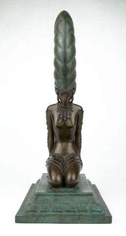 ERTE BRONZE SCULPTURE LA PLUME: ERTE BRONZE SCULPTURE LA PLUME One of the original Erte Bronze's from the 1960'S They Were not Numbered Measures 15 1/2” Tall Very Good Condition, original price was $18,000 and there are a few on t