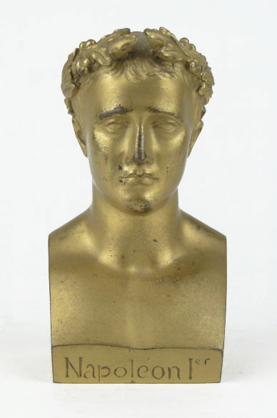 ANTIQUE DORE BRONZE BUST OF NAPOLEAN 1: ANTIQUE DORE BRONZE BUST OF NAPOLEAN 1 by the Artist Ganova Standing 4-1/2 Inches Tall Very Good condition some Scuffing, SHIPPING $25 PLUS INS