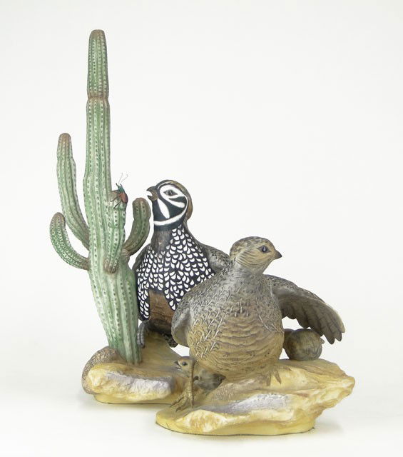 2 BOEHM PORCELAIN FIGURINES MEARNS QUAILS: 2 BOEHM PORCELAIN FIGURINES MEARNS QUAILS Two (2) Edward Marshall Boehm Limited Edition Porcelain Figural Groups "Mearns Quails" #467-F. Each Signed Boehm (Logo) Limited Edition. Numbered 467-F and Me