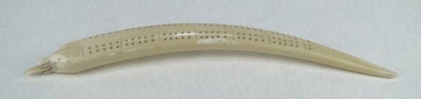 Antique Walrus Tusk Cribbage Board