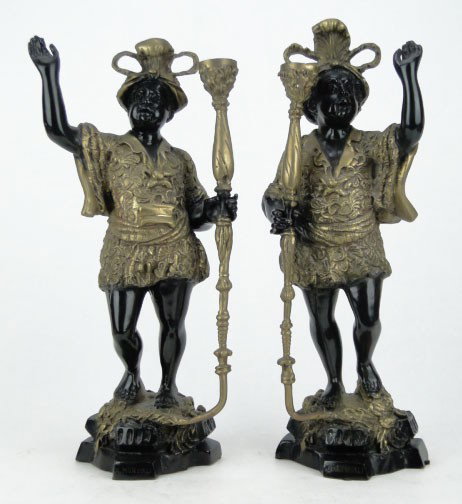 20C HEAVY BRONZE BLACKMORE'S: 20C HEAVY BRONZE BLACKMORE'S Black & Gold Patina Signed A. Moreau In Very Good Condition Measures Approximately 16 Inches tall, WE WILL NOT SHIP THIS LOT, CAN REFER LOCAL SHIPPER