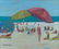 136: JANE PETERSON OIL ON BOARD BEACH SCENE