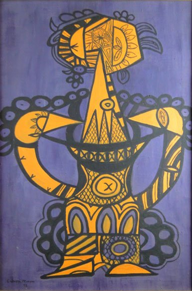 SERVANDO CABRERA MORENO (1923-1981) OIL ON CANVAS: SERVANDO CABRERA MORENO (1923-1981) OIL ON CANVAS ABSTRACT Created in 1958 Oil on Canvas Measures Approximately 30 Inches Tall by 20 Inches Wide Plus Frame Signed Lower Left Well Listed Cuban Artist C