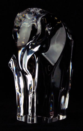LARGE ORREFORS SWEDEN CRYSTAL ELEPHANT FIGURINE: LARGE ORREFORS SWEDEN CRYSTAL ELEPHANT FIGURINE Measures Approximately 7 Inches Tall, SHIPPING $45 PLUS INS