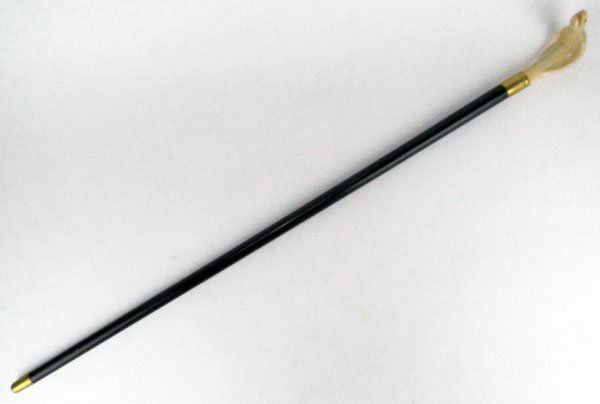 IVORY / BONE COBRA HANDLED CANE WALKING STICK: IVORY / BONE COBRA HANDLED CANE WALKING STICK Measures Approximately 36 Inches Long with Glass Cobra Eyes, WE WILL NOT SHIP THIS LOT, CAN REFER LOCAL SHIPPER