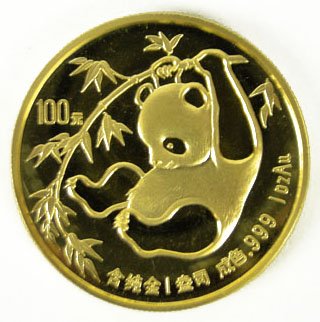 1985 1OZ GOLD PANDA COIN: 1985 1OZ GOLD PANDA COIN 999 Gold.The reverse depicted the Hall of Prayer for Abundant Harvests in the Temple of Heaven. The China Mint of The Peoples Republic of China began producing panda gold coin