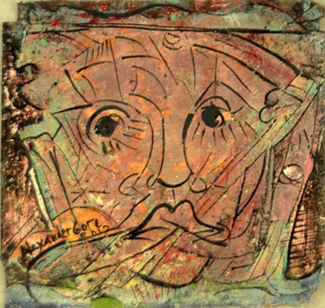 ORIGINAL LISTED ARTIST ALEXANDER GORE MIXED MEDIA: ORIGINAL LISTED ARTIST ALEXANDER GORE MIXED MEDIA Oil on Paper Titled "Uneasy Answer". Measures Approximately 11" Tall by 11-1/2" Wide in a Shadow Box Frame. Has COA WE WILL NOT SHIP THIS ITEM BUT CAN