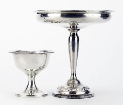 TWO STERLING SILVER COMPOTE