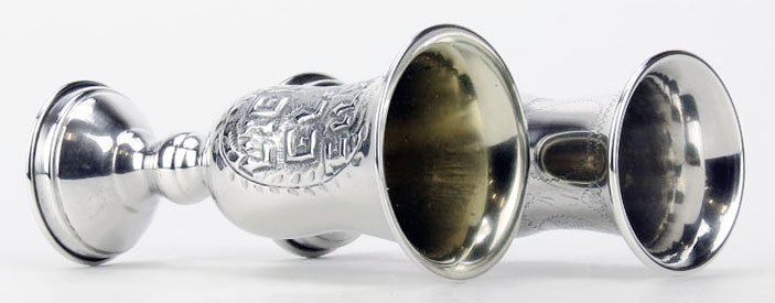 ANTIQUE STERLING SILVER KIDDUSH CUP - 2