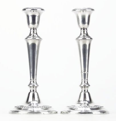 PAIR OF VINTAGE GORHAM STERLING WEIGHTED CANDLE STICKS