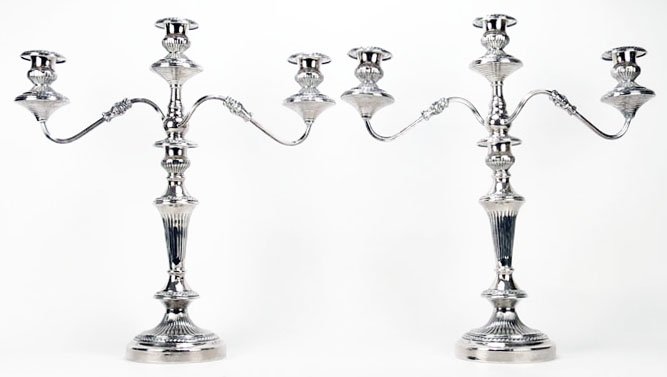Large Pair of Vintage Goldfeder Silverware Co. Silver-p