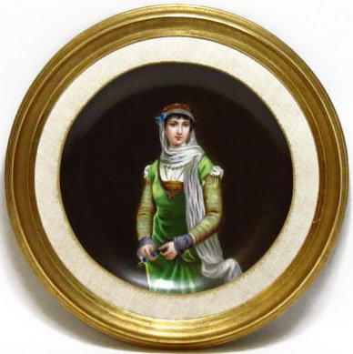 ANTIQUE GERMAN PORCELAIN PORTRAIT PLATE