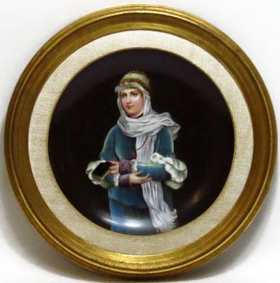 ANTIQUE GERMAN PORCELAIN PORTRAIT PLATE
