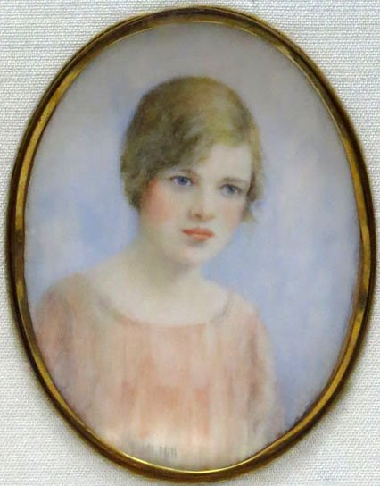 ANTIQUE PORTRAIT ON IVORY BY EDITH HILL - 2